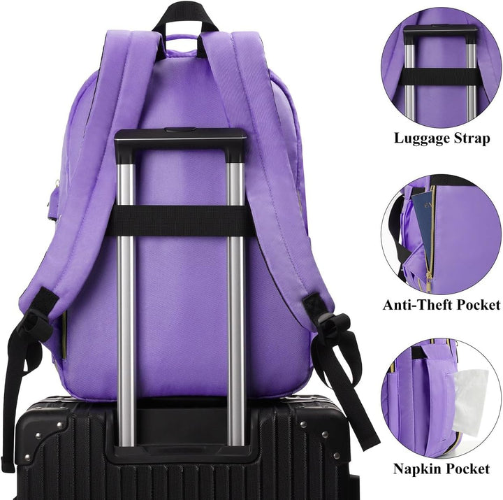 YAMTION Rucksack Damen,Schulrucksack Mädchen Teenager Schultasche Frauen 15.6 Zoll Laptop Rucksack m