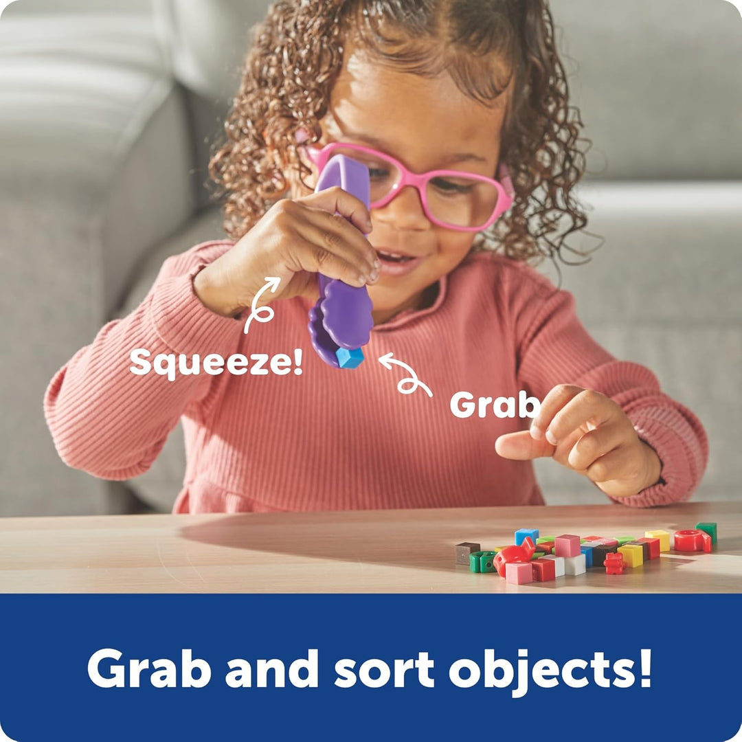 Learning Resources Flex Grip Tongs Pinzette Feinmotorik Greifwerkzeug Set für Vorschule und Kita Han