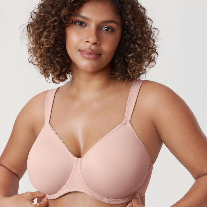 DELIMIRA Damen T-Shirt Minimizer BH mit Bügel Grosse Grössen Ohne Gepolstert 75B Nacktes Rosa, 75B N