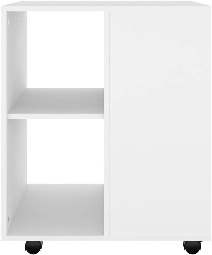 Mobiler Aktenschrank Lagerschrank aus Holzwerkstoff Beistellschrank mit Rollen für Wohnzimmer Schlaf