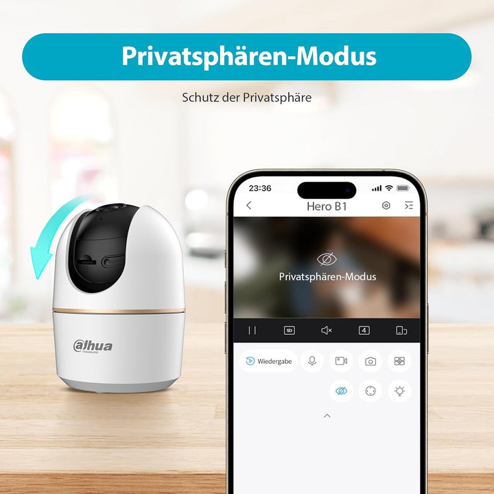 Dahua H5A 5MP 360° Überwachungskamera Innen, Wi-Fi 6 Kamera Überwachung Innen mit KI-Personenerkennu