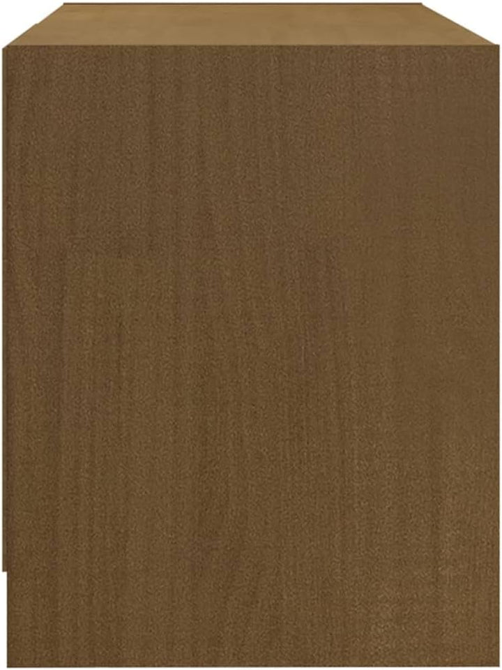 homiuse TV-Schrank TV Lowboard Honigbraun 80x31x39 cm Massivholz Kiefer TV Board Fernsehschrank Fern