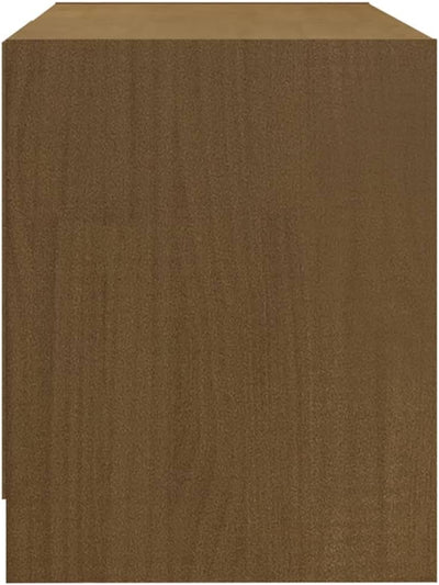 homiuse TV-Schrank TV Lowboard Honigbraun 80x31x39 cm Massivholz Kiefer TV Board Fernsehschrank Fern