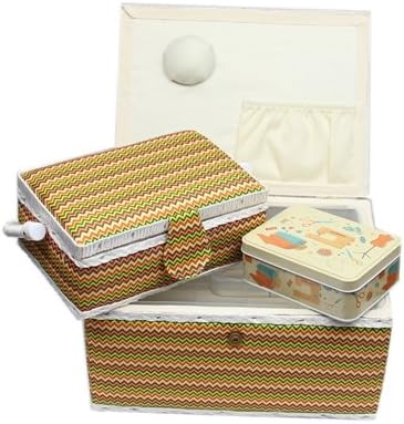 Ackermann Nähkorb-Set mit Tragegriff (1x gross und 1x mittel) + 1x kleine Accessoires-Box aus Metall