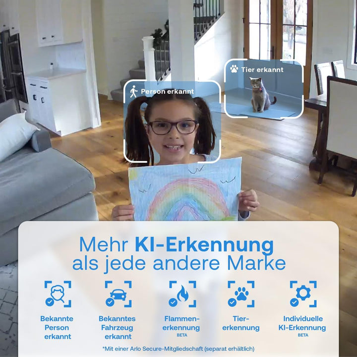 Arlo Rundum-Schutzpaket für Ihr Zuhause – 2X Indoor 3 PTZ 2K kabelgebundene Innen-Überwachungskamera