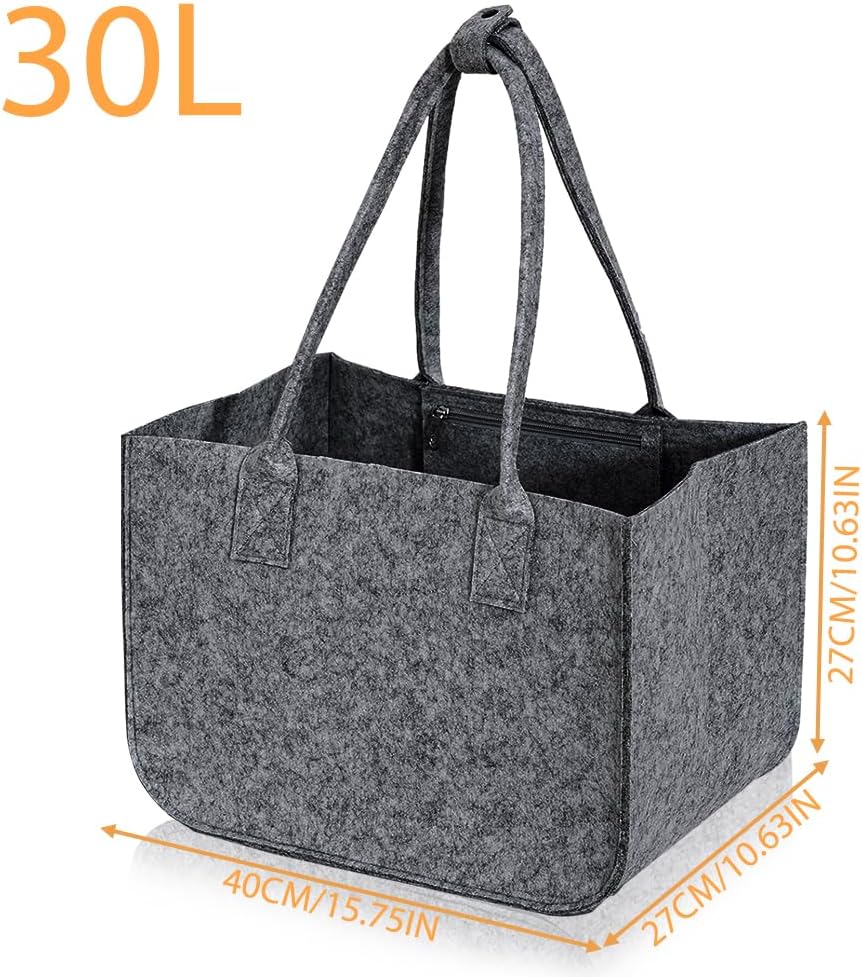 Lighterday 2 Stück 30L Filztasche Gross Einkaufstasche Faltbar,Tote Bag Filztaschen Shopper,Filzkorb
