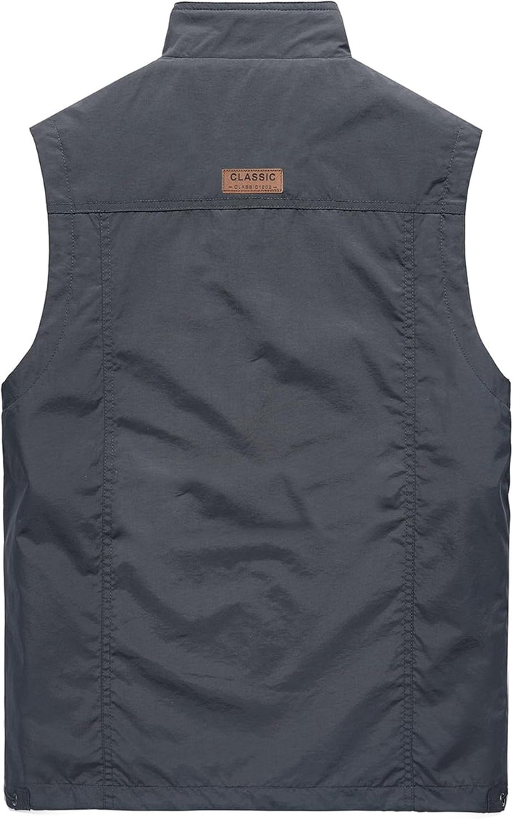 Btmpmcs Herren Outdoor Anglerweste mit Vielen Taschen Schnelltrocknende Freizeitweste Leicht Atmungs