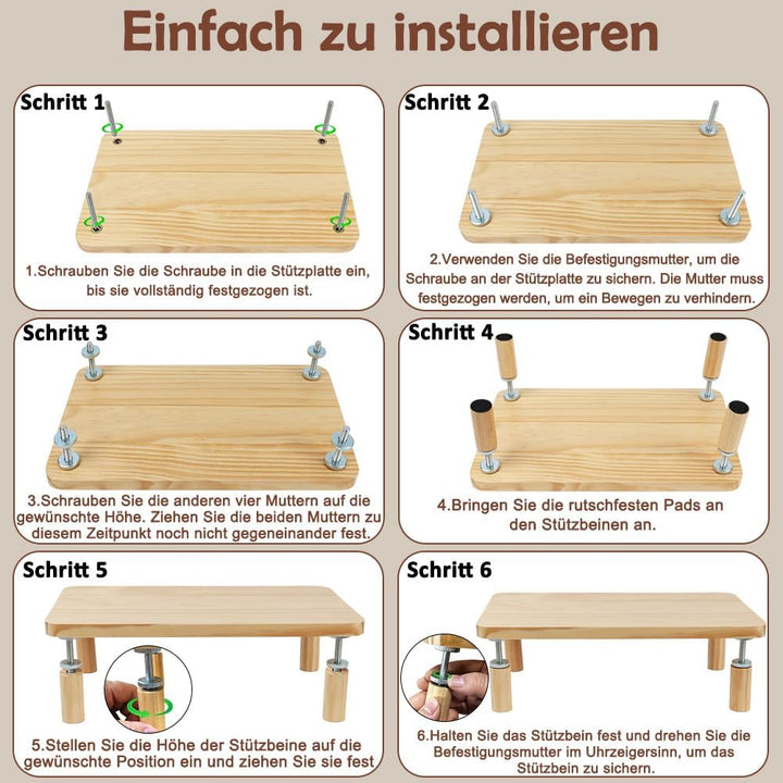 SZEE Verstellbare Erhöhung Futterautomat für Hunde aus Massivholz, L | 40x31x18cm, Entlastet Wirbels