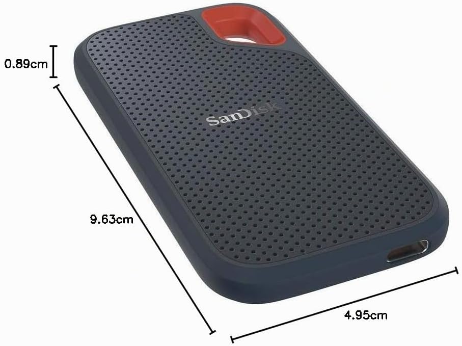 SanDisk Extreme Portable SSD 1 TB (USB-C, mit 550 MB/s Übertragungsraten, AES-Verschlüsselung und is