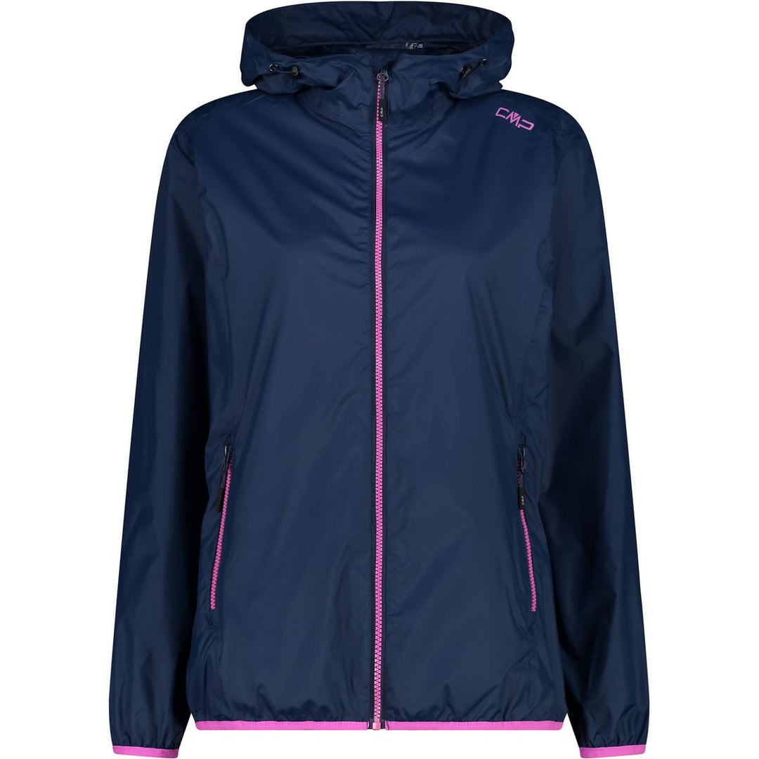 CMP Damen Damen-regenjacke mit Fester Kapuze WOMAN JACKET RAIN FIX HOOD 34 Blau, 34 Blau