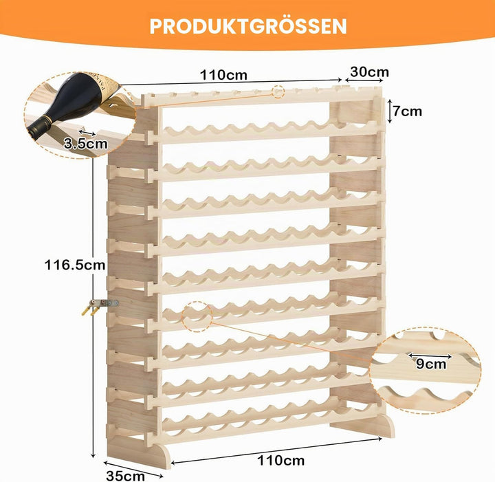Weinregale Flaschenregal Schränke,Wein Holzregal Weinhalter Weinständer Flaschenständer für Küche,Es