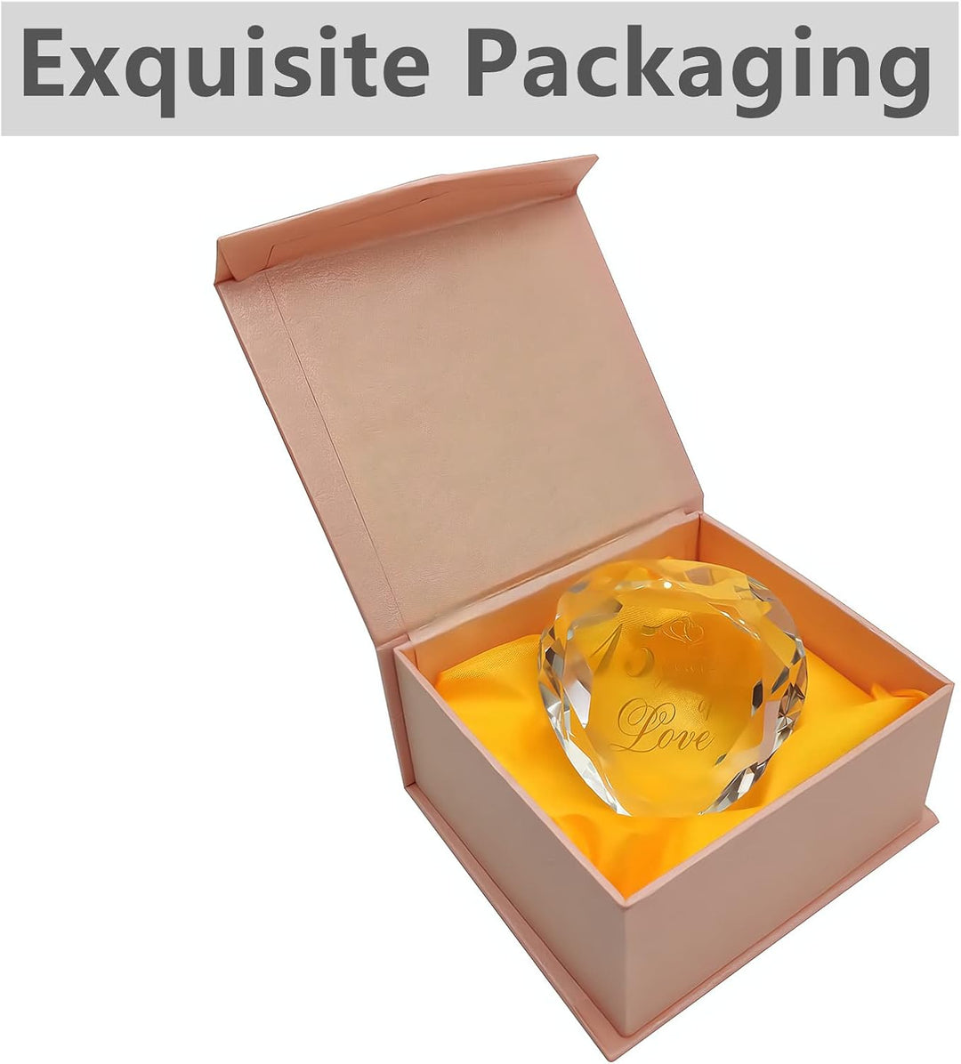 Kristallgeschenke für Ehemann, Ehefrau, Freund oder Freundin, süsses 15-jähriges Hochzeitstag, einzi