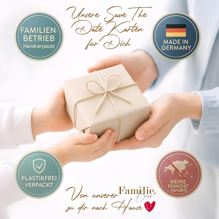 40 Save the Date Karten im Set I Elegante Postkarten für die Hochzeit I Hochwertige Hochzeitseinladu