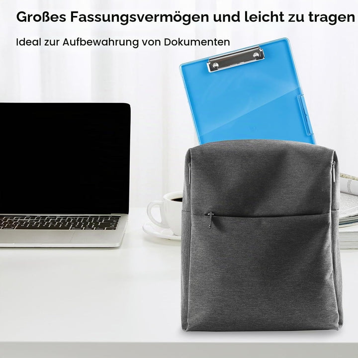 FRETONBA Klemmbrett a4 mit Aufbewahrungsfach, Blau Kunststoff-Klemmbrett, Leichtes Zwischenablage, T