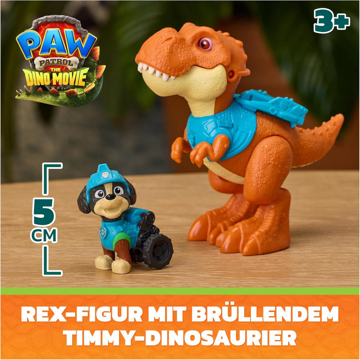 PAW PATROL: Der Dino Film, Roaring Pups, Rex-Figur & T-Rex-Dino Timmy, der durch Bewegung mit realis