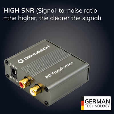 OEHLBACH AD Transformer - Stereo Audio Signalwandler Analog zu Digital Konverter (RCA Cinch auf Koax