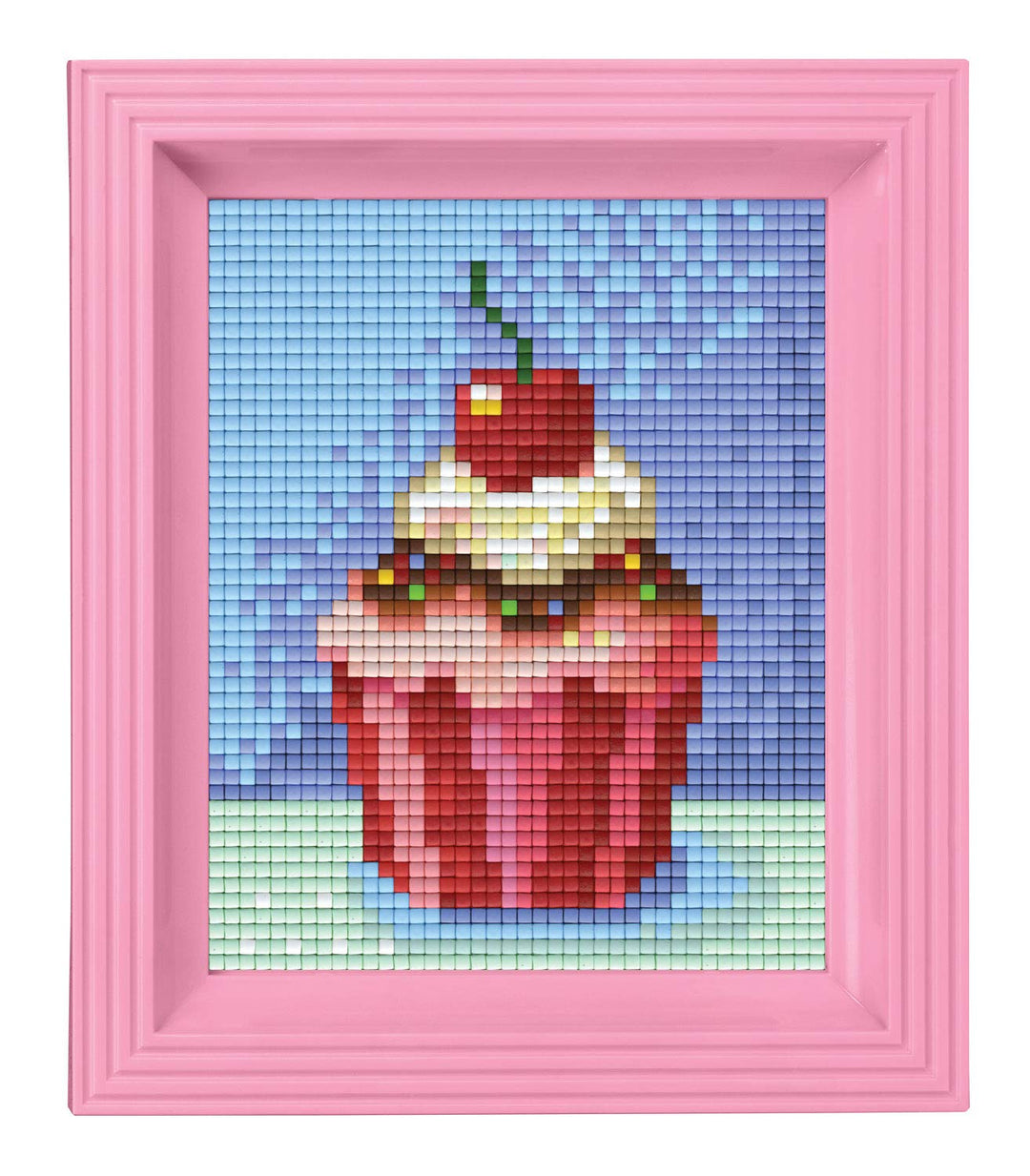 Pracht Creatives Hobby Pixel P31228 Mosaik Geschenkverpackung Cupcake, Pixelbild mit Rahmen, kinderl