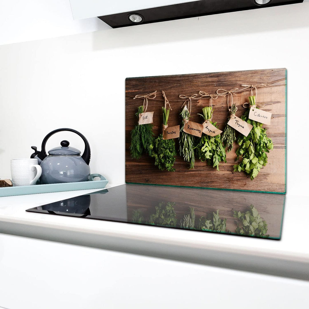 TMK | Herdabdeckplatte 80x52 Einteilig Glas Elektroherd Induktion Herdschutz Spritzschutz Glasplatte