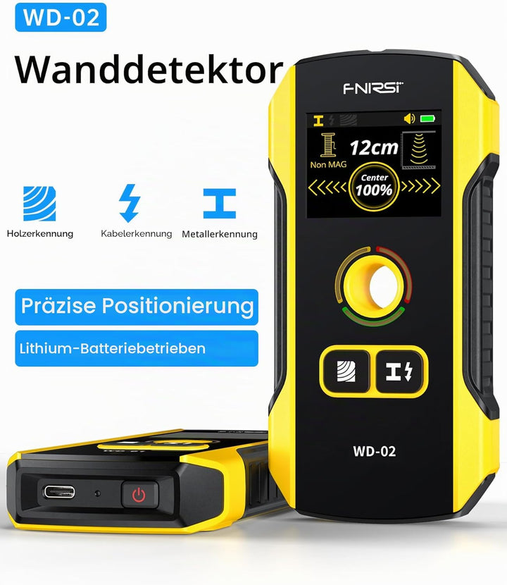 Balkenfinder-Wandscanner – FNIRSI WD-02 TFT-Display, elektronischer Balkendetektor mit HPC-Chip, Wan