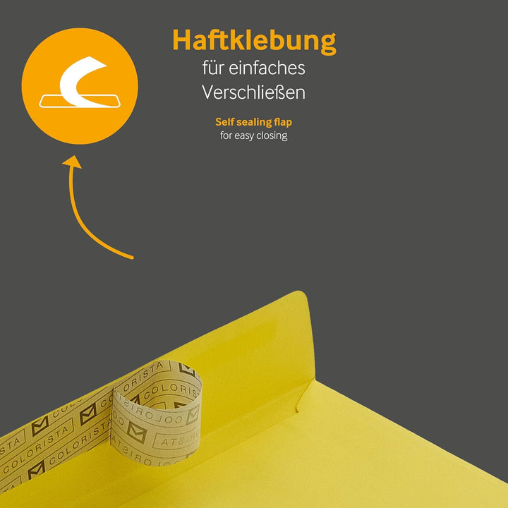 100 Stück, Farbige Briefumschläge, DIN C6/5, Haftklebung mit Abziehstreifen, Gerade Klappe, 120 g/qm