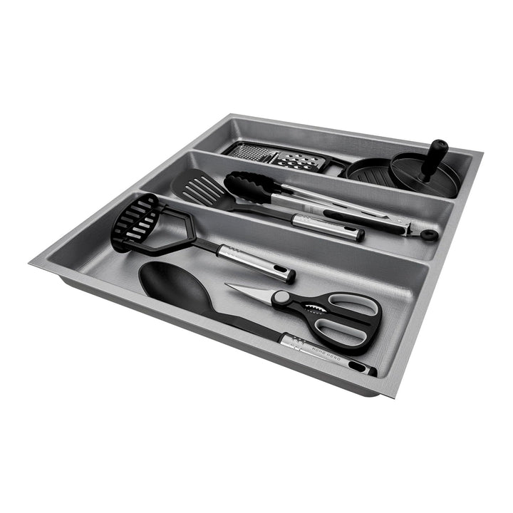 SO-BOX 2 Mehrzweckeinsatz Breite 50,9 cm, Tiefe 46,2 cm mit silbergrauer Kanvas-Struktur für Schubla