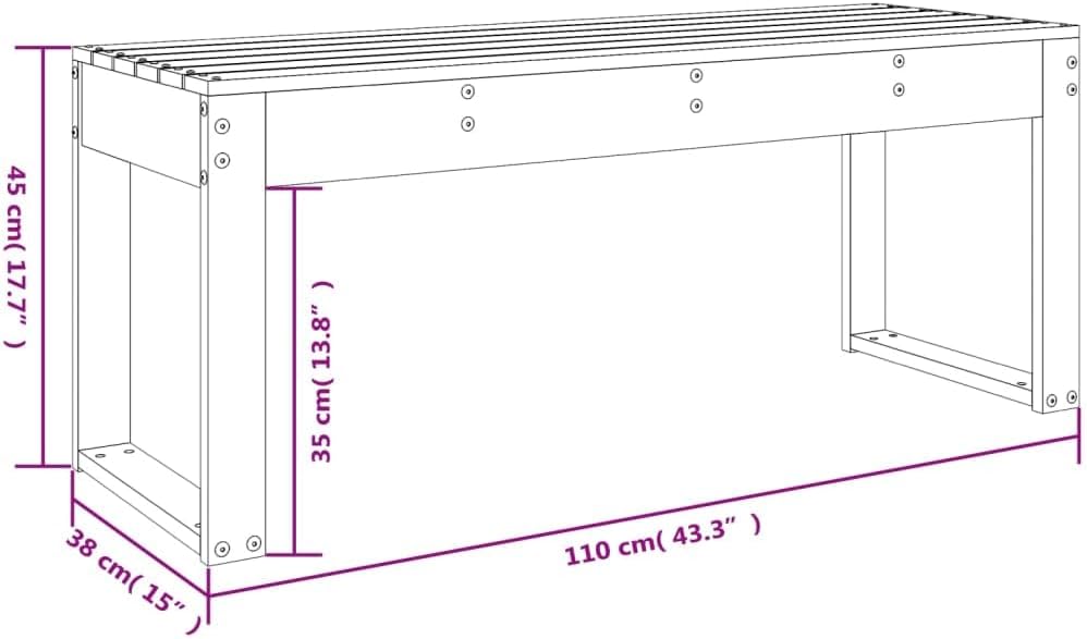 vidaXL Gartenbank, Sitzbank Latten-Design, Holzbank Bank für Garten Terrasse, Parkbank Massivholzban