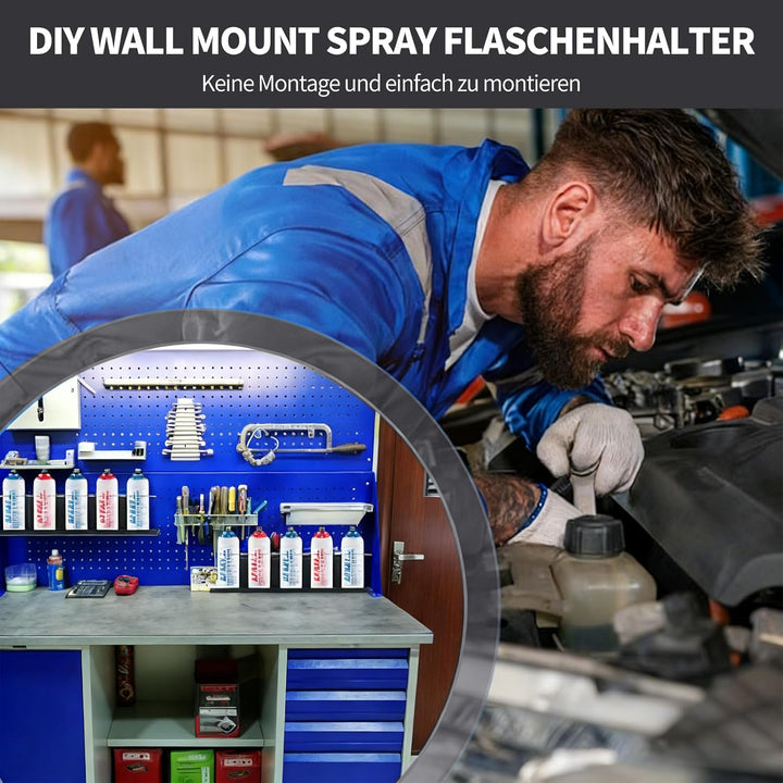 Dosenhalter-Wandregal für Sprühflaschen - 5-Loch Metall Sprühdose Organizer Rack, Spraydosen-Organiz