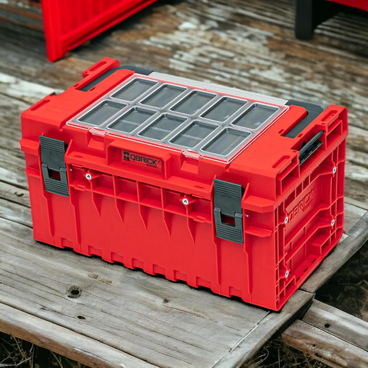 QBRICK SYSTEM Werkzeugkoffer Werkzeugkasten Leer Werkzeugkiste ONE 350 2.0 Expert RED Ultra HD Rot 6