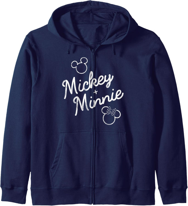 Disney Mickey Plus Minnie Mouse Outline Kapuzenjacke