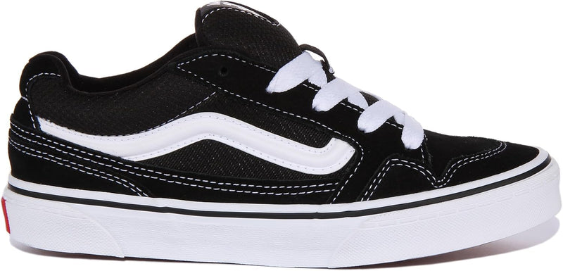 Vans Unisex Kinder Caldrone Sneaker 39 EU Suede Mesh Black White, 39 EU Suede Mesh Black White