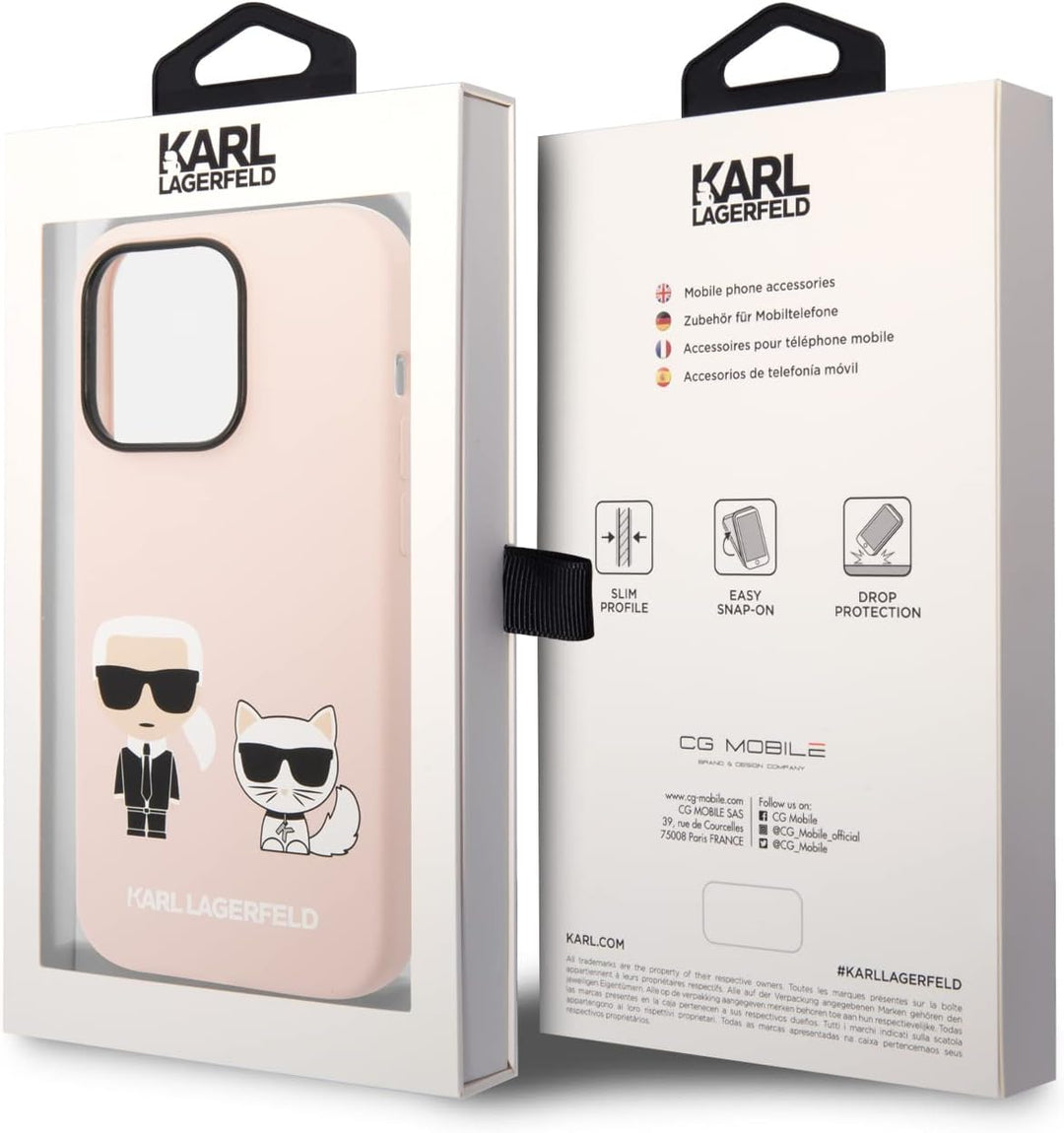 KARL LAGERFELD KLHMP14LSSKCI Hülle für iPhone 14 Pro 6,1" hardcase Hell-Pink SIL