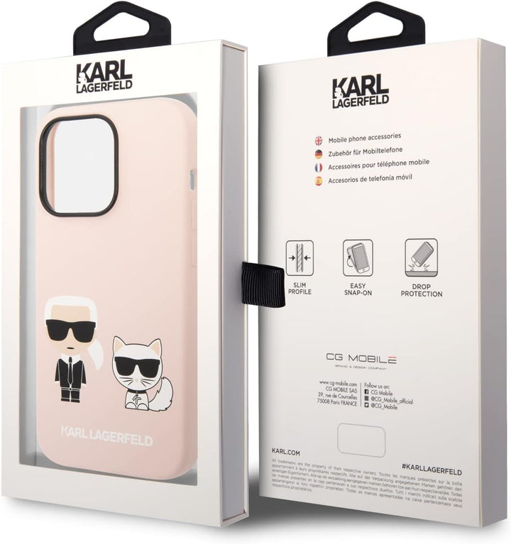 KARL LAGERFELD KLHMP14LSSKCI Hülle für iPhone 14 Pro 6,1" hardcase Hell-Pink SIL