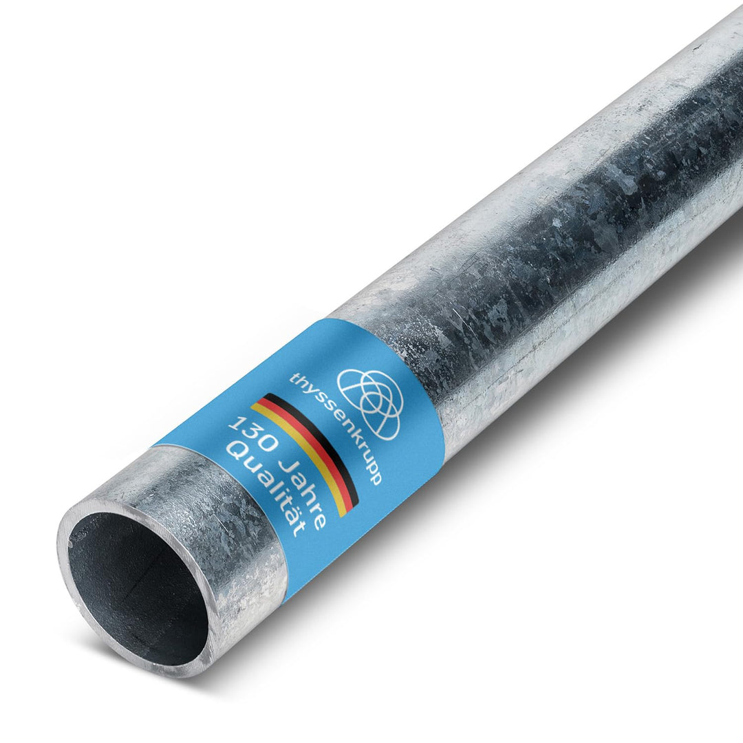 thyssenkrupp Stahlrohr verzinkt Ø 60,3 x 3,6 mm (2") in 1500 mm Länge | Rundrohr Stahl | Konstruktio