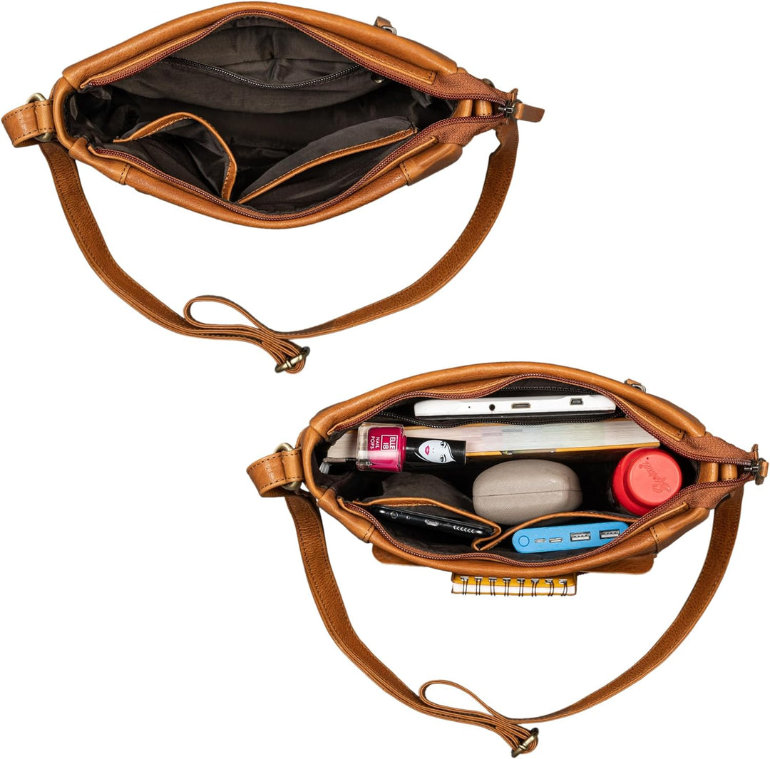 STILORD "Terra Ledertasche Damen Umhängetasche Vintage Handtasche für Frauen Klassische Schultertasc