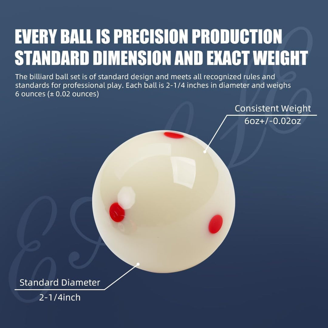 KONLLEN Phenolic Resin Billiard Balls Set 2-1/4'' Regulation Size Tournament Pool Balls Set Pool Tab