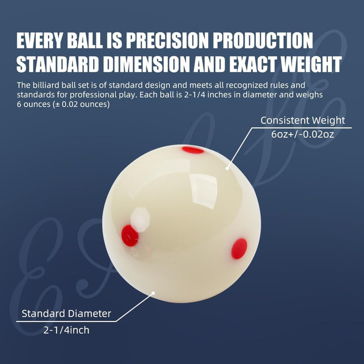 KONLLEN Phenolic Resin Billiard Balls Set 2-1/4'' Regulation Size Tournament Pool Balls Set Pool Tab
