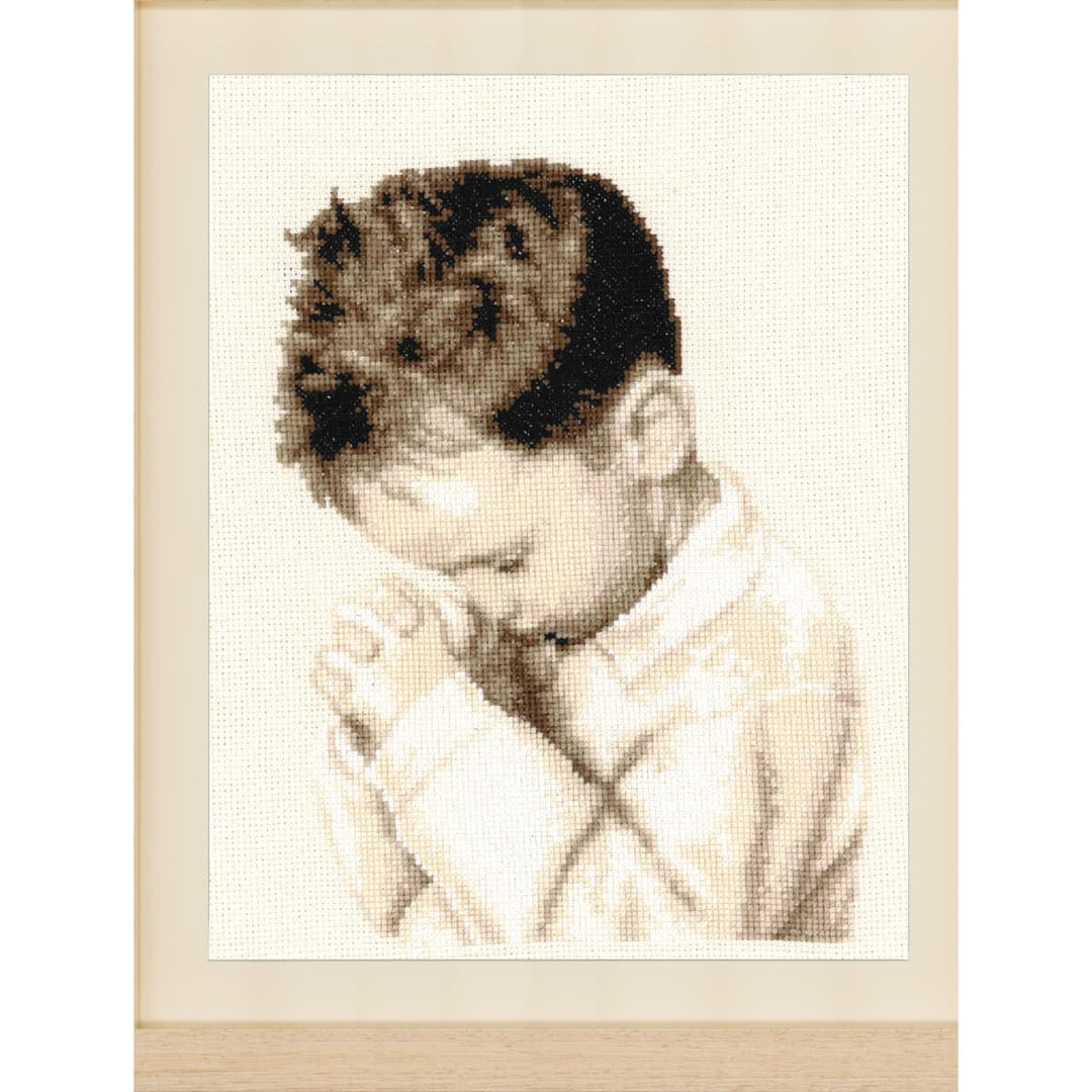 Vervaco PN-0162064 Kreuzstich Set Zählmuster, Baumwolle, Praying Boy (14 Count), 21x28cm 21x28cm Pra
