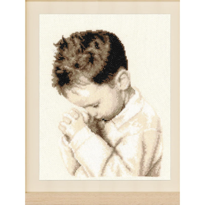 Vervaco PN-0162064 Kreuzstich Set Zählmuster, Baumwolle, Praying Boy (14 Count), 21x28cm 21x28cm Pra
