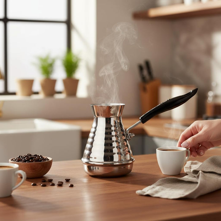 GMMH Türkische Mokkakanne Kaffeekocher (500 ml), Espressokocher Cezve Dzhesva, Kaffee Mokka Briki Ka