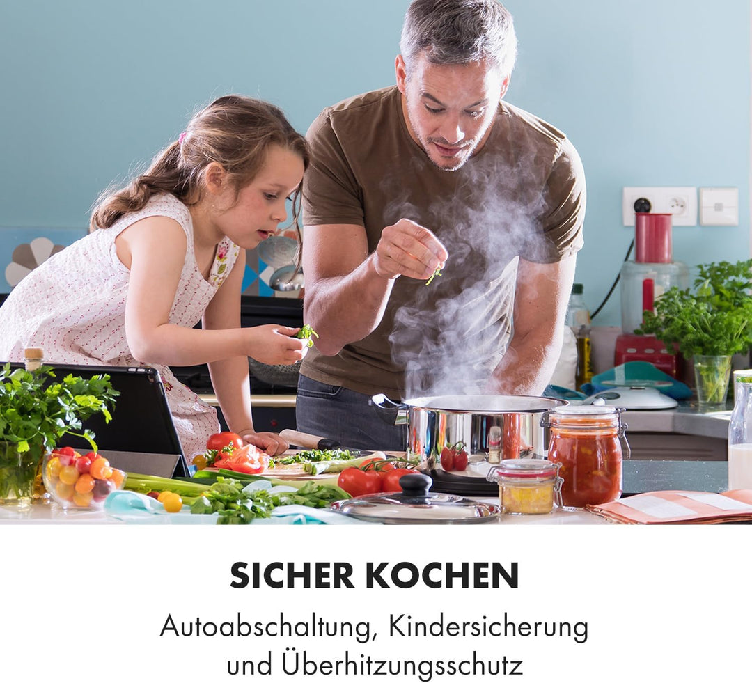 Klarstein Induktionskochfeld, Glaskeramik Kochfeld, Induktionskochfeld mit 5 Platten, Einbau mit Tou