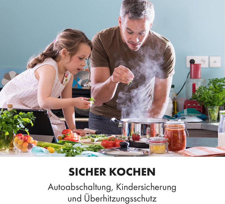 Klarstein Induktionskochfeld, Glaskeramik Kochfeld, Induktionskochfeld mit 5 Platten, Einbau mit Tou