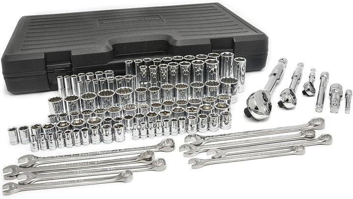 GEARWRENCH 110 Stück 1/4 Zoll, 3/8 Zoll & 1/2 Zoll Antrieb 6 & 12 Pt. Mechaniker-Werkzeugset, Standa