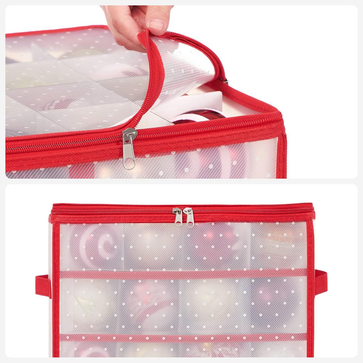SONGMICS Aufbewahrungsbox für Weihnachtskugeln, 2er Set, Weihnachtskugeln Aufbewahrung, insgesamt 12