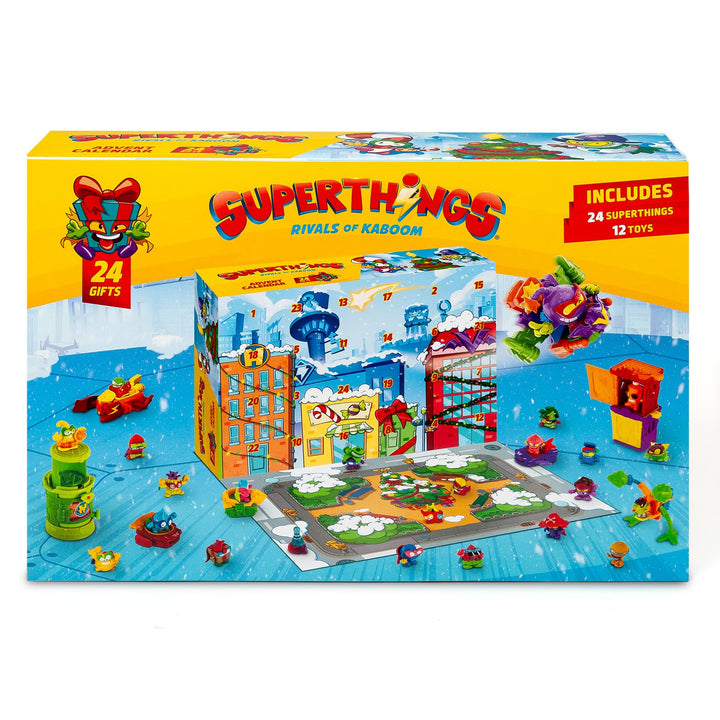 Superthings Adventskalender mit 24 besonderen Geschenken und Überraschungen. Enthält Minifiguren von