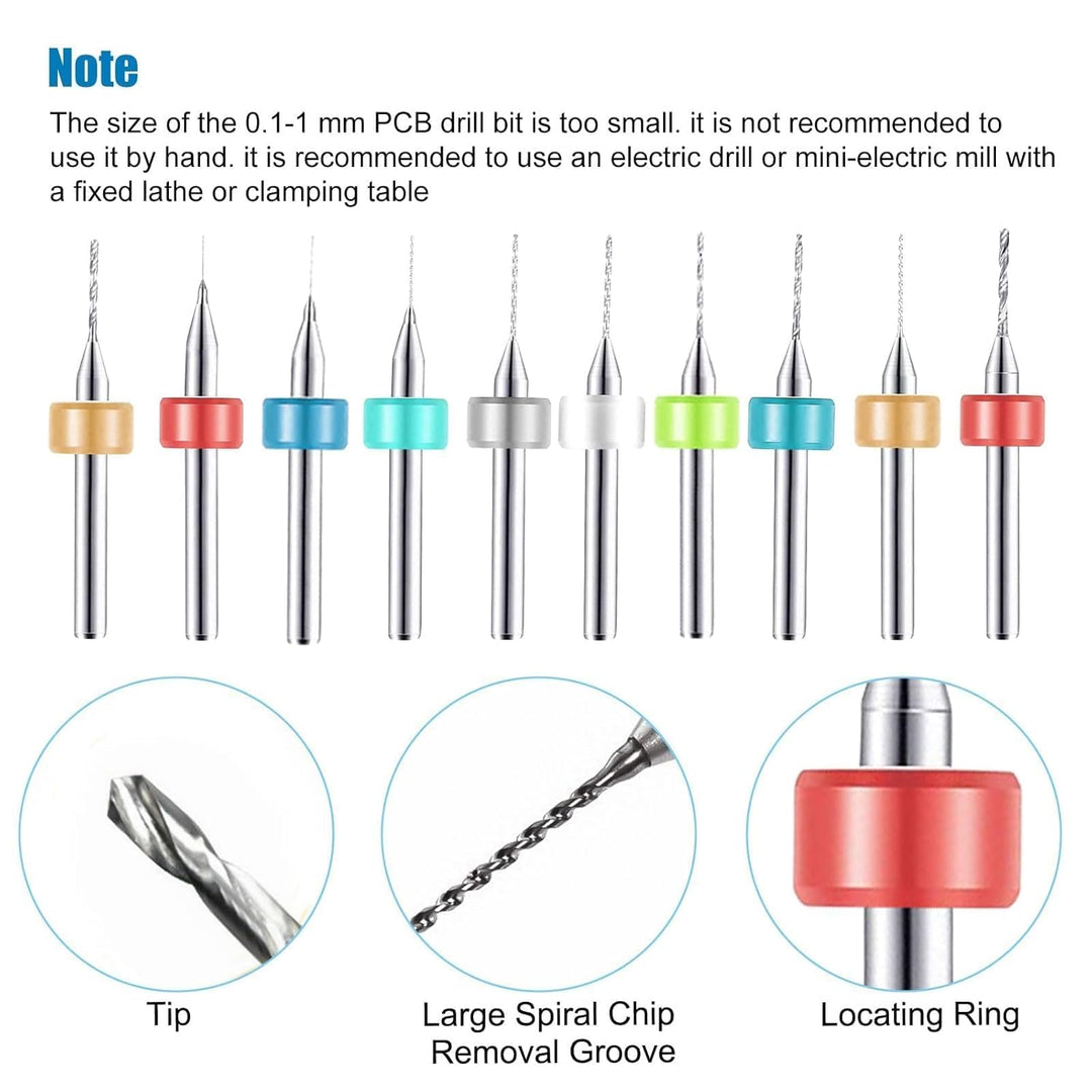 60 Stück Handbohrer Set, Mini Bohrmaschine Pin Vise mit 48 Handbohr Spiralbohrer (0.5-3mm), 10 PCB B