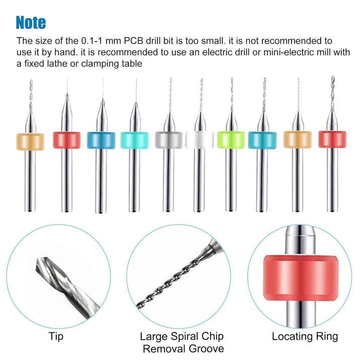 60 Stück Handbohrer Set, Mini Bohrmaschine Pin Vise mit 48 Handbohr Spiralbohrer (0.5-3mm), 10 PCB B