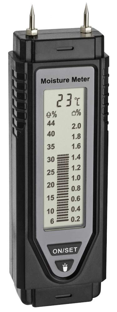 TFA Dostmann Materialfeuchtemessgerät, 30.5506.01, Holz- und Baufeuchtemessung, mit Temperaturanzeig