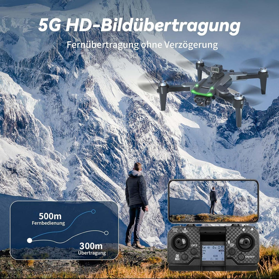 S166 GPS Drohne mit 4K Kamera, unter 249g für Erwachsene, Bürstenloser Motor, 60 Min Flugzeit (3 Akk
