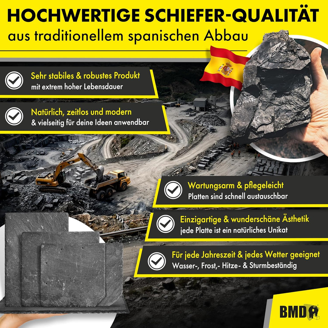 25x25 Naturschiefer Wabe 15qm (480 Stück) Universal Natur Schiefer…, 15qm