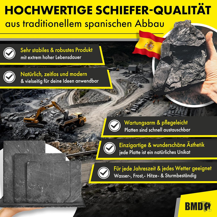 25x25 Naturschiefer Wabe 15qm (480 Stück) Universal Natur Schiefer…, 15qm